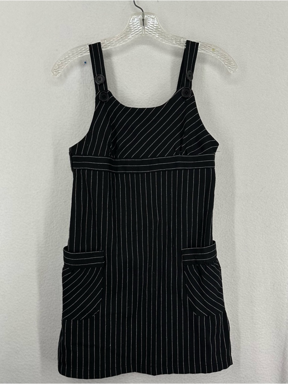 Cherokee Overall Dress Striped Girls Medium Black‎